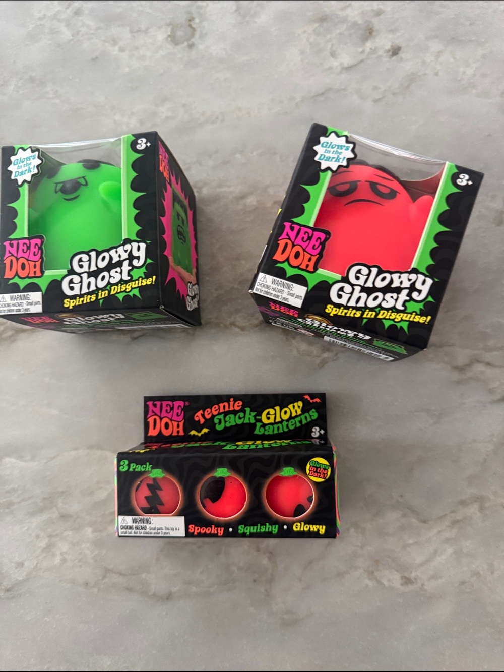 Glowy Ghost & Teenie Jack Glow Lanterns - Green & Red